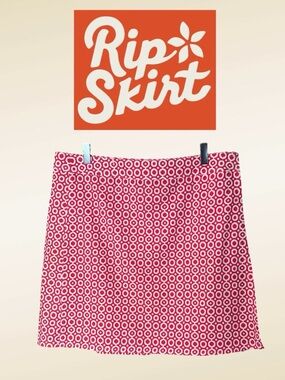 Rip Skirt Hawaii Red White Dot Dot Dot Geometric Print Mini Beach Skirt Large